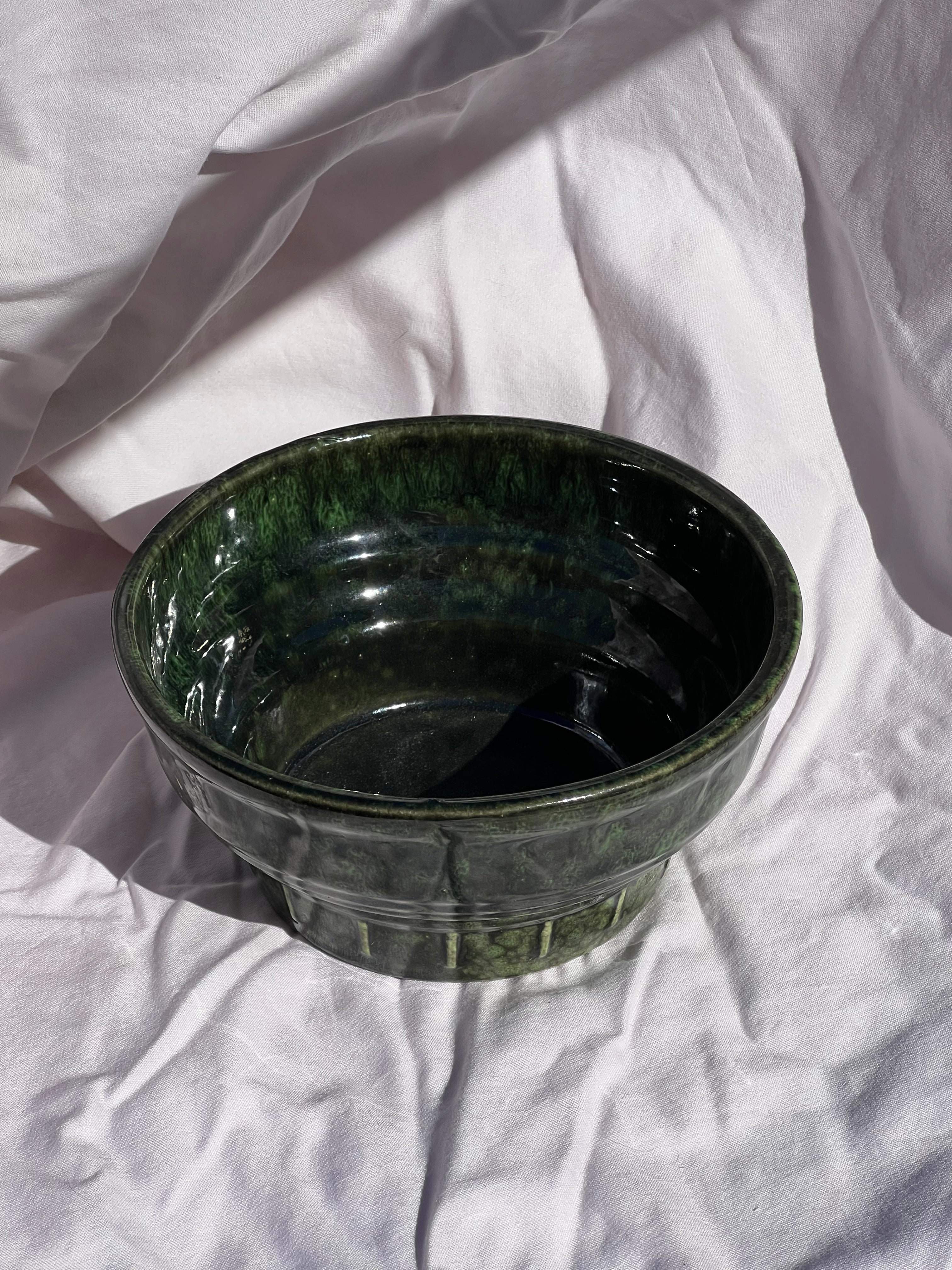 dark green bowl