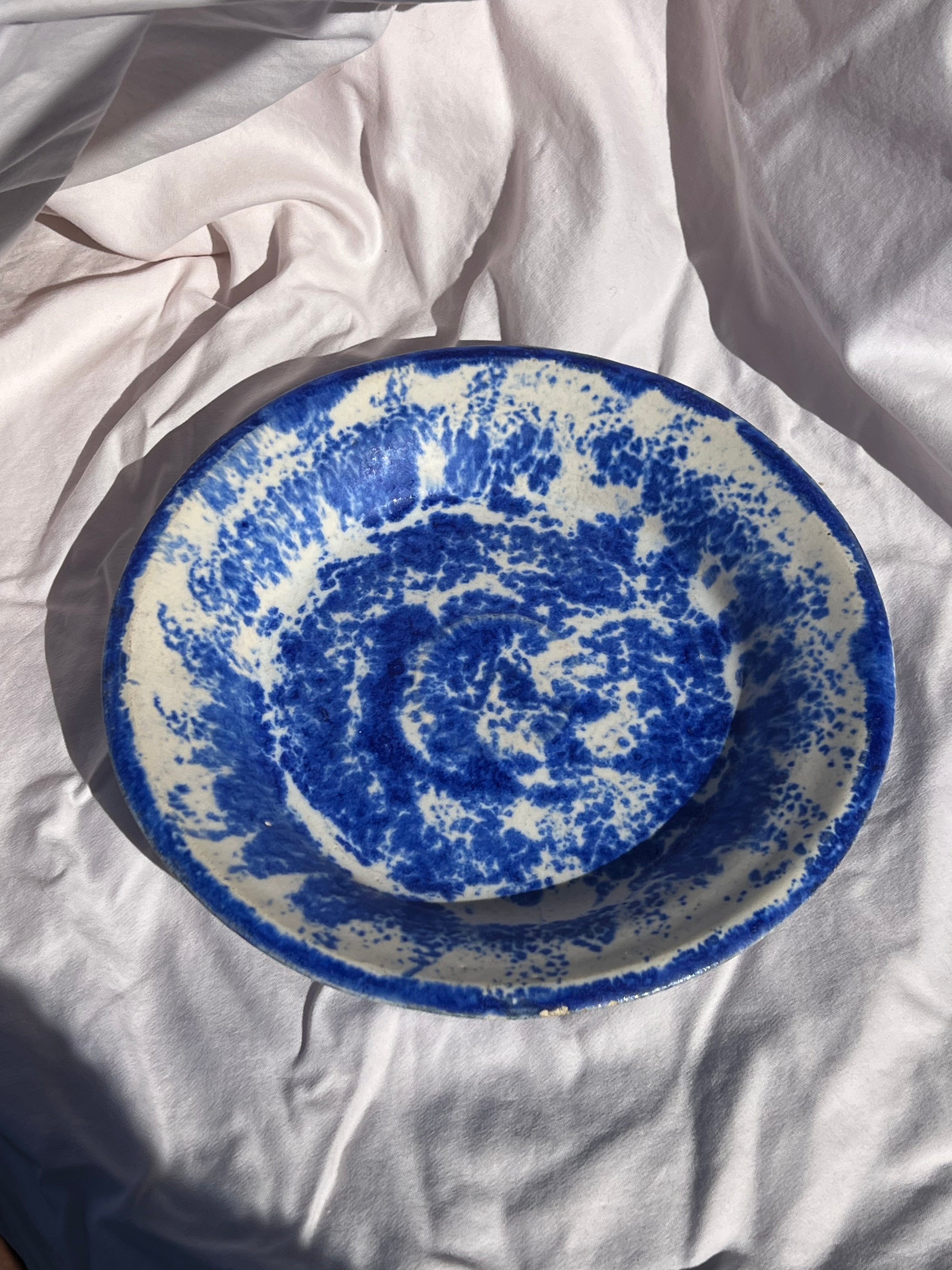 cobalt splatter dish