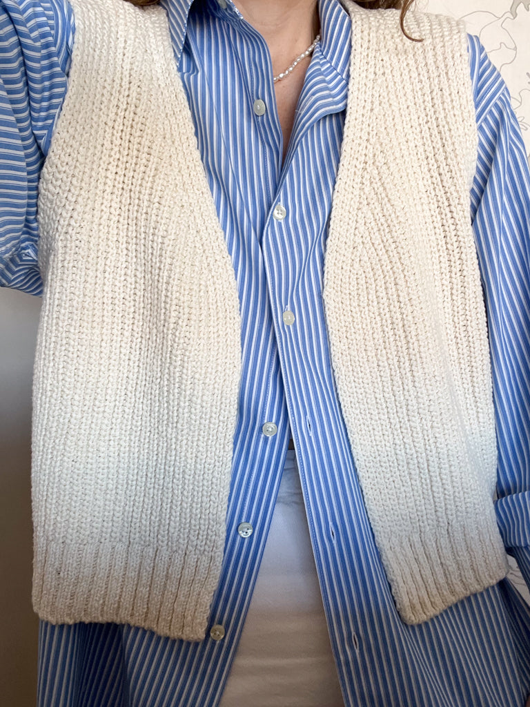 blue striped button up