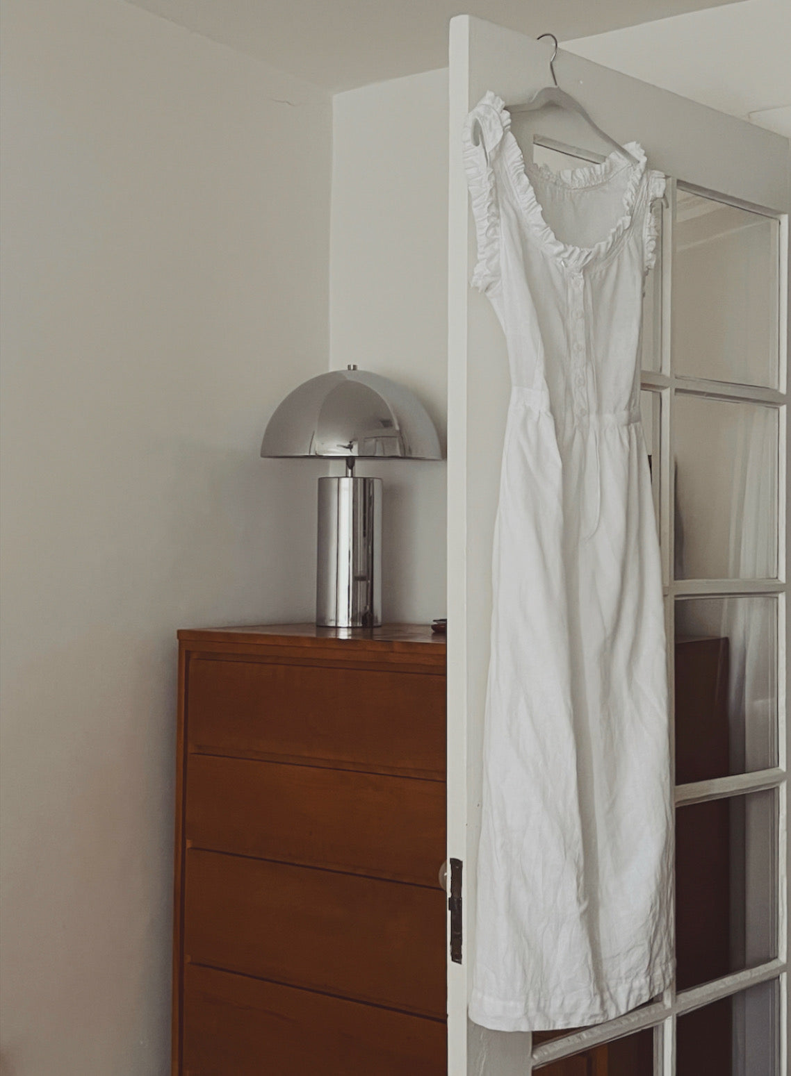 ruffle tie neck dress