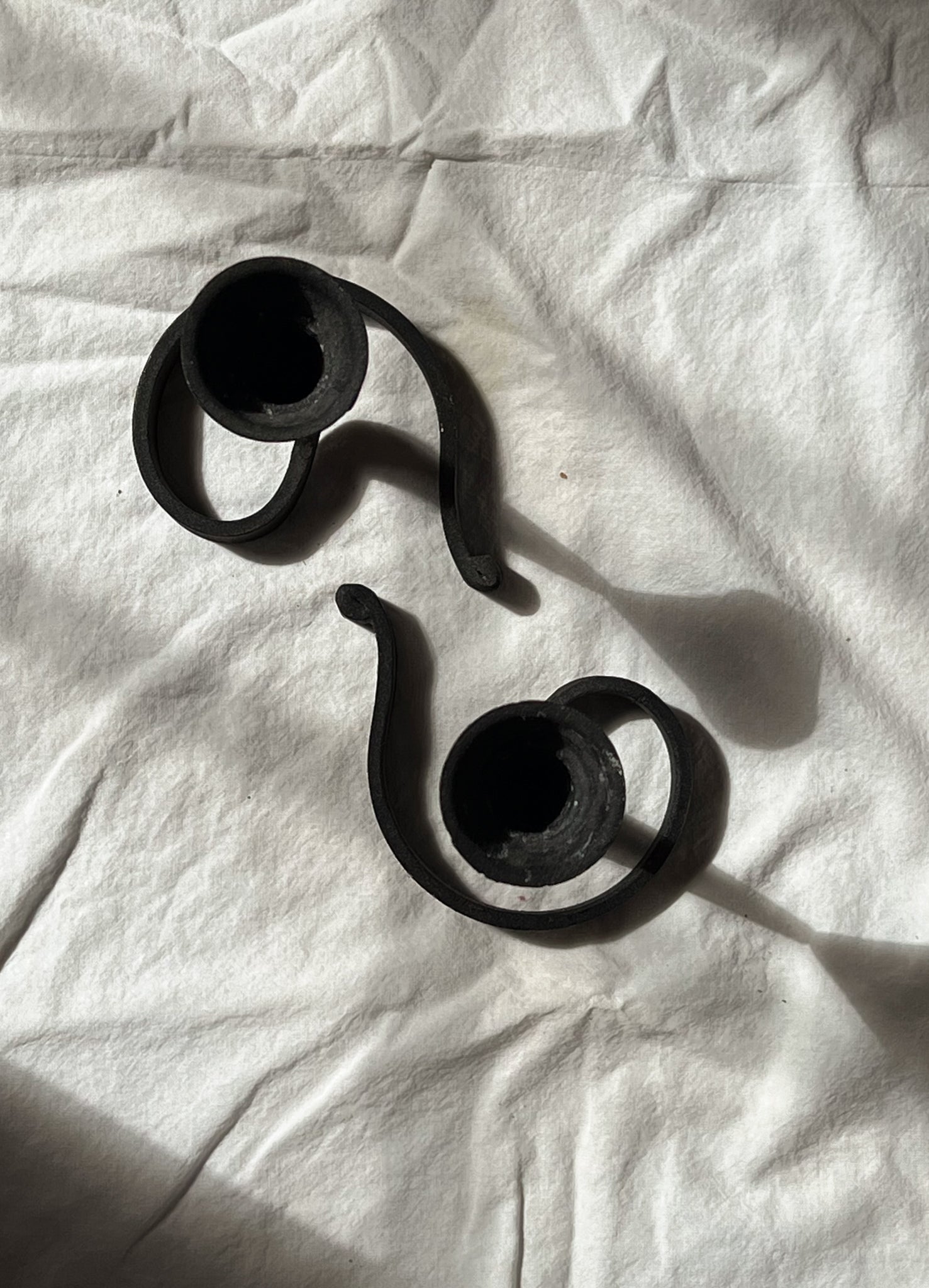 vintage iron candlestick holders