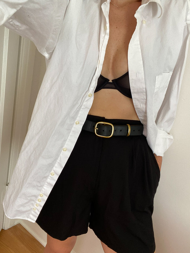 vintage white button up