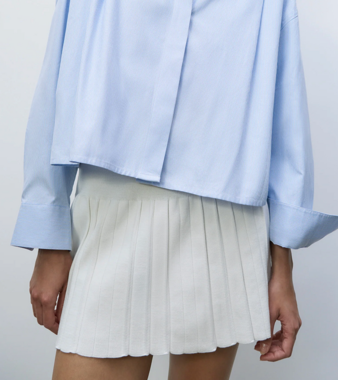 cotton pleated skirt | white