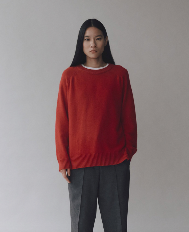 cashmere blend crewneck sweater | red