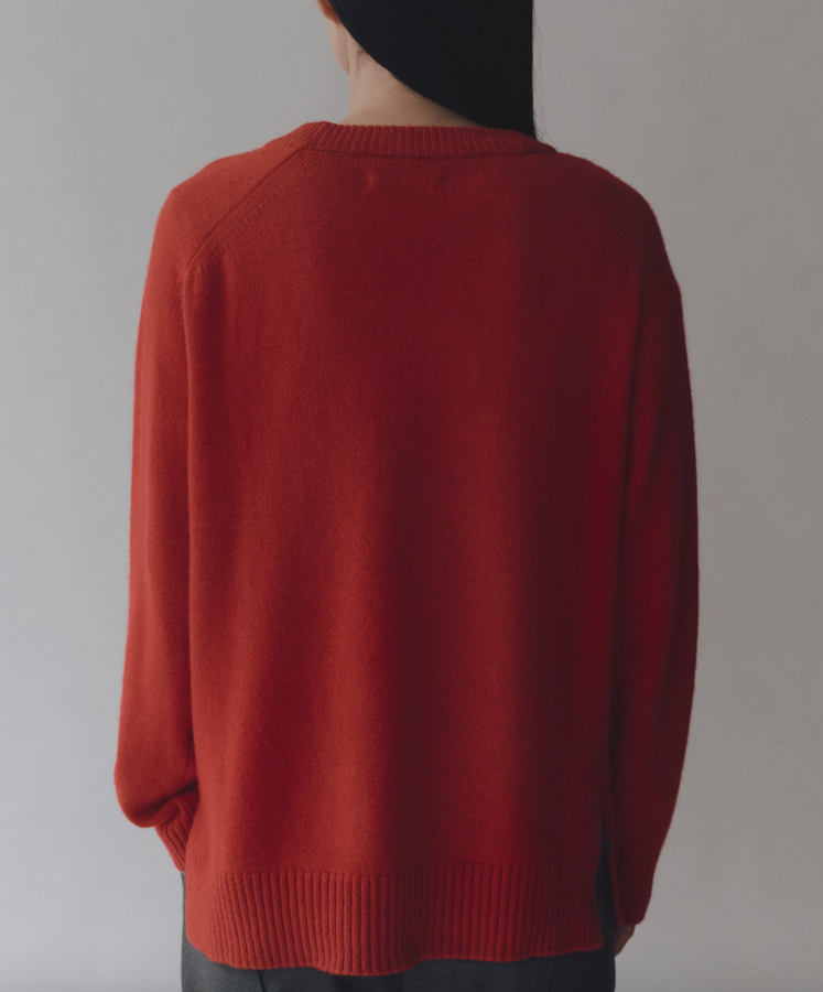 cashmere blend crewneck sweater | red