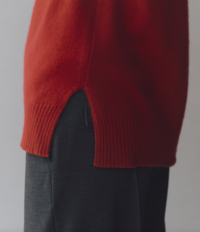 cashmere blend crewneck sweater | red