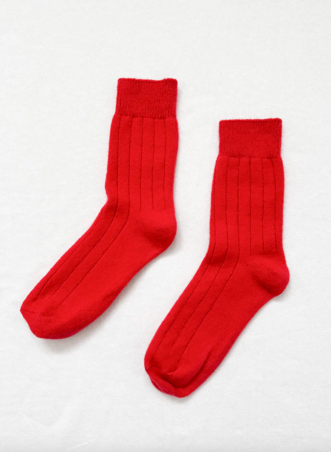 classic cashmere socks | red