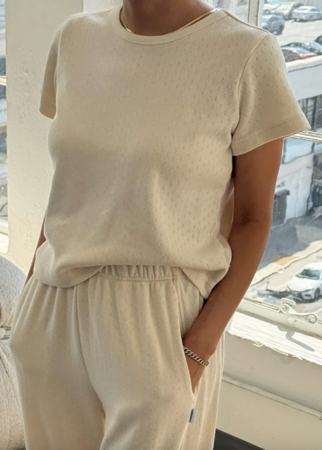 pointelle babe tee | multiple colors