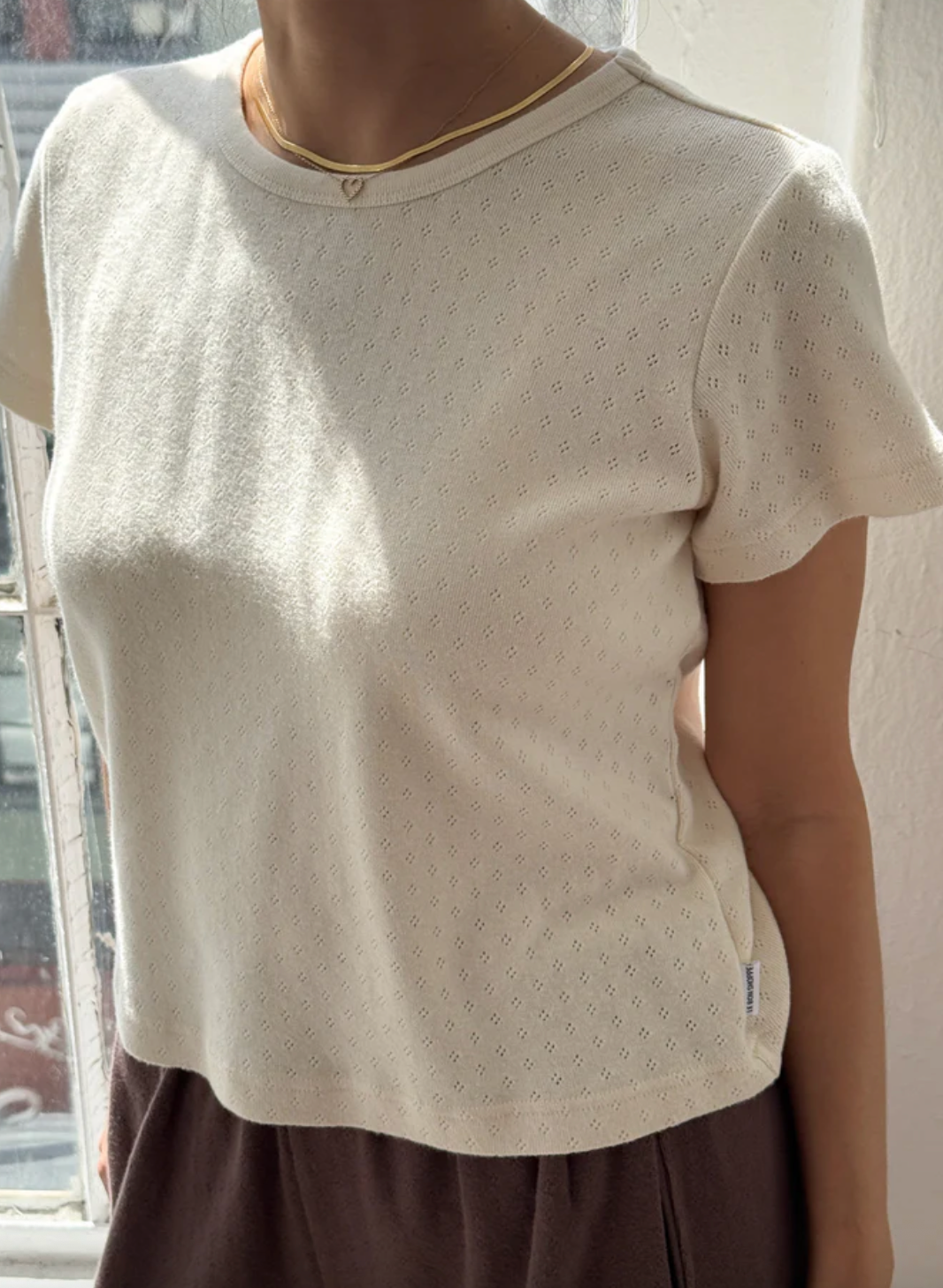 pointelle babe tee | multiple colors