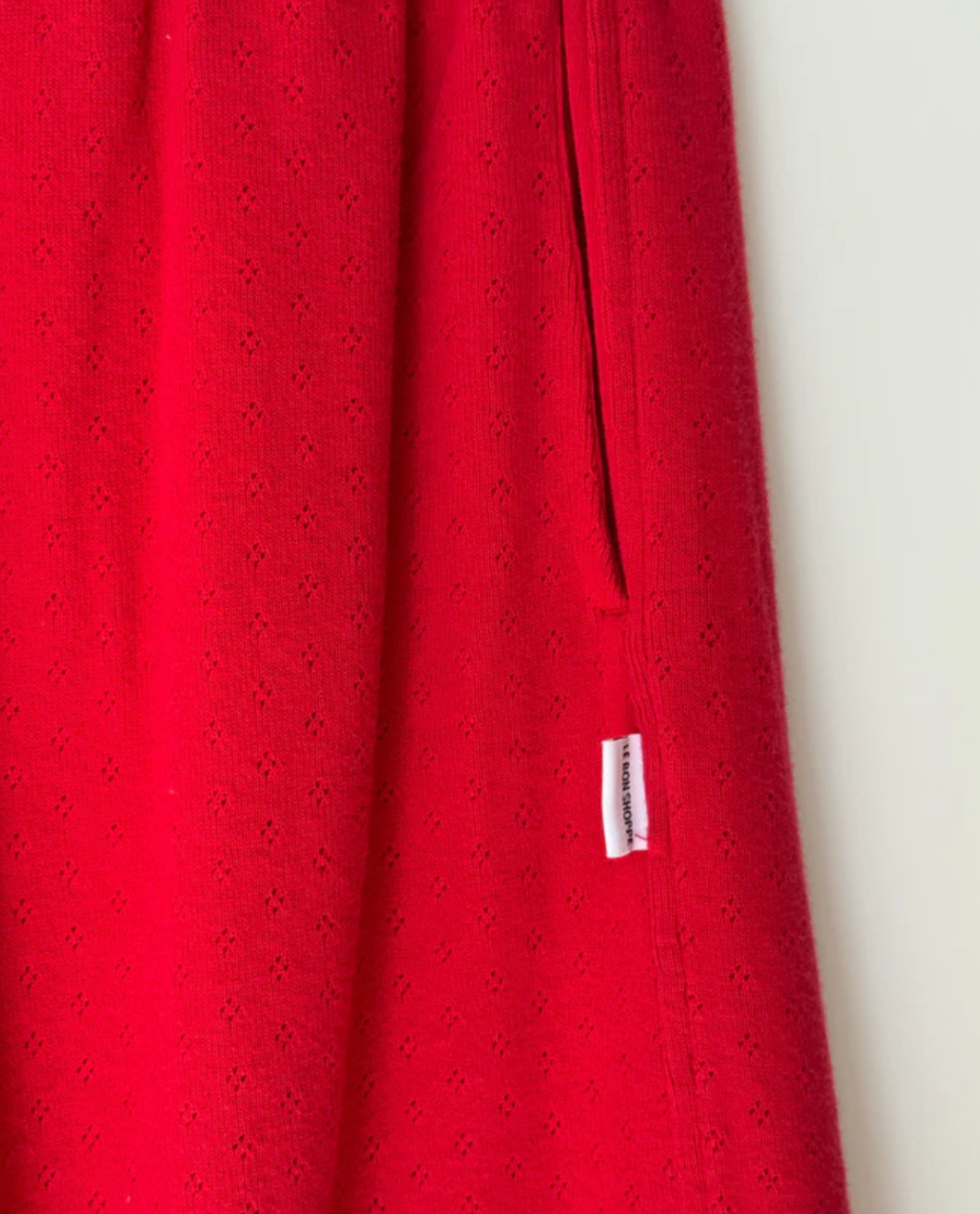 pointelle ballon pants | red