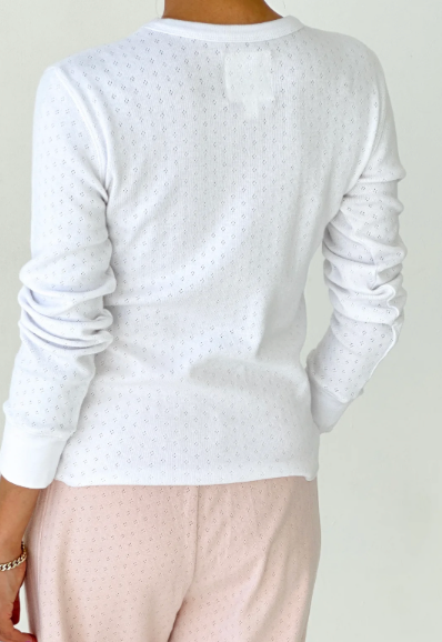 pointelle fundamental tee | white