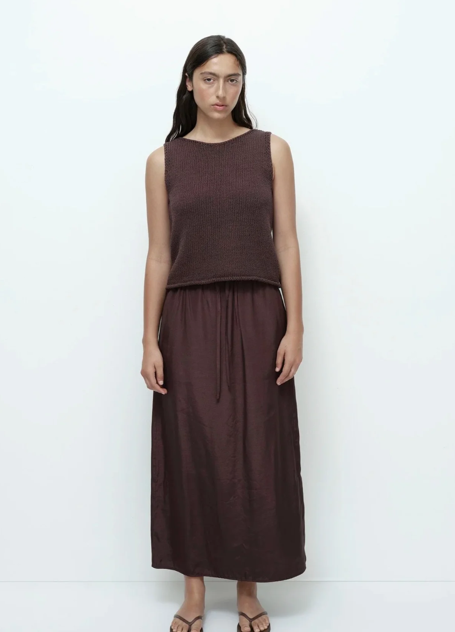 drawstring skirt | brown