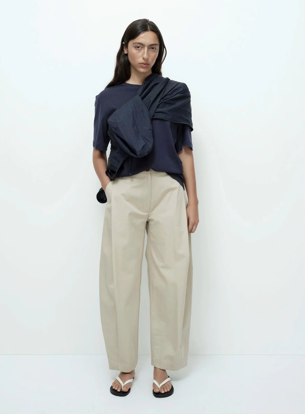 cotton barrel pant | beige