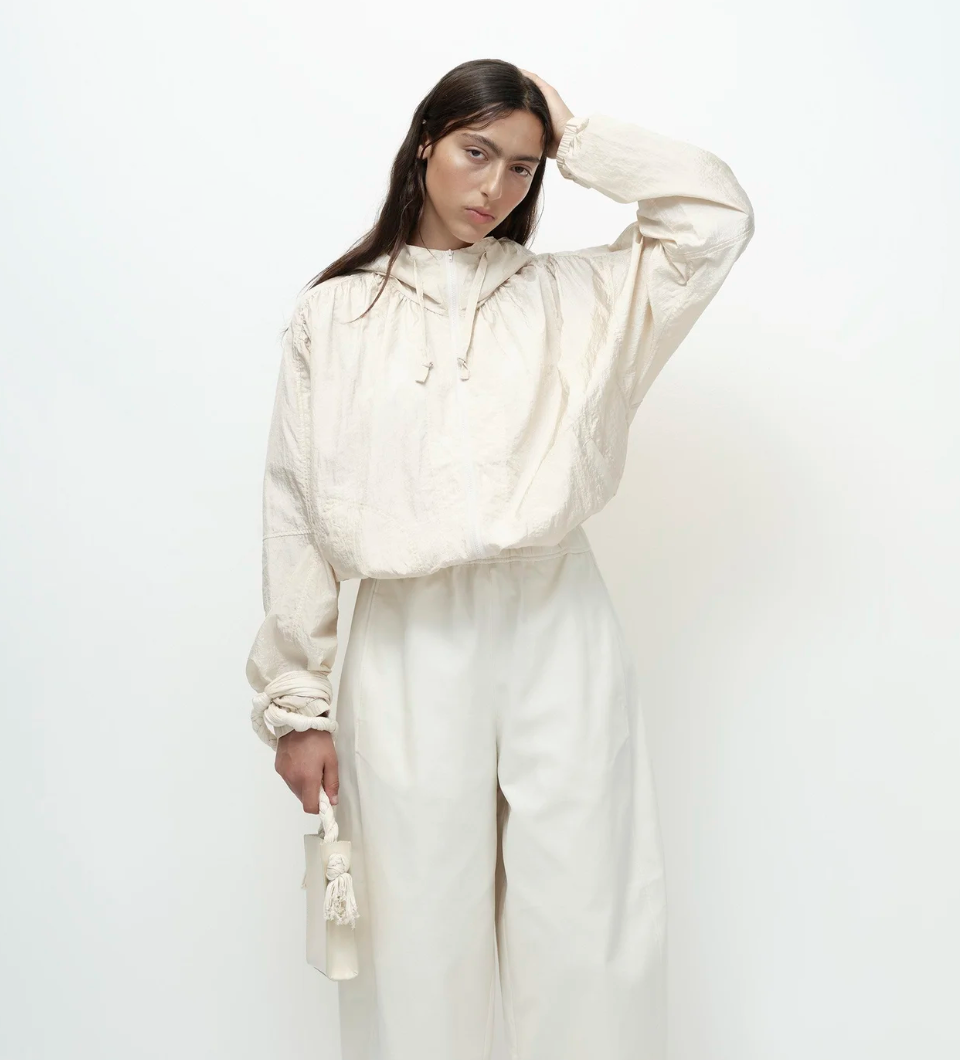 shirred anorak | cream