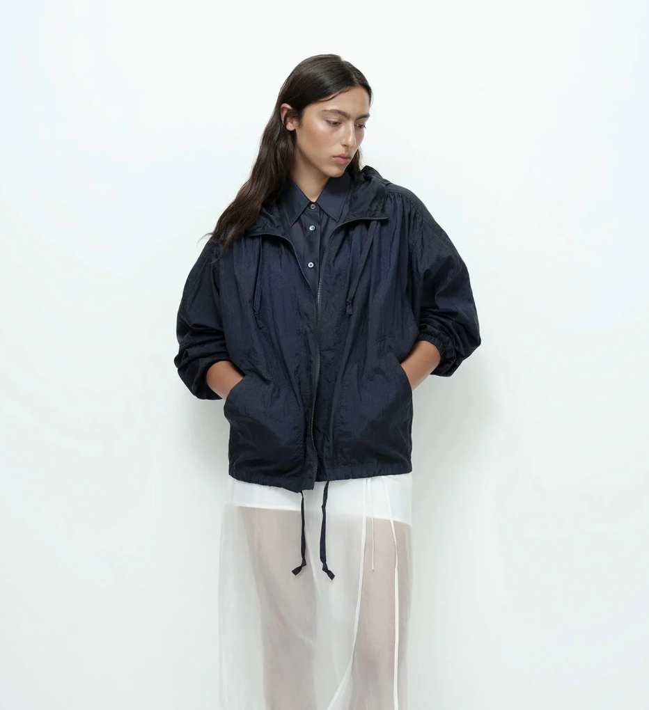 shirred anorak | navy