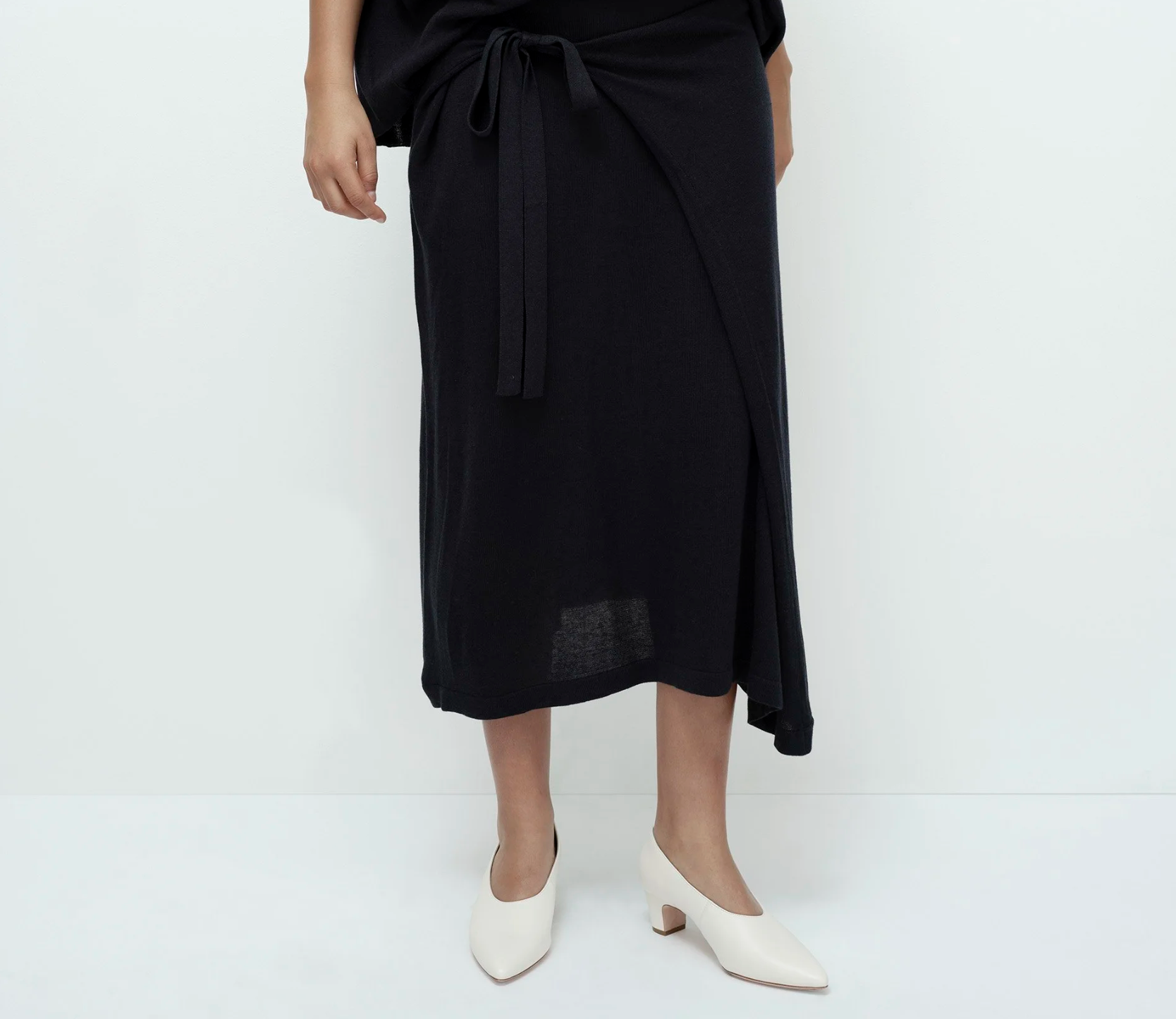 wrap knit skirt | navy