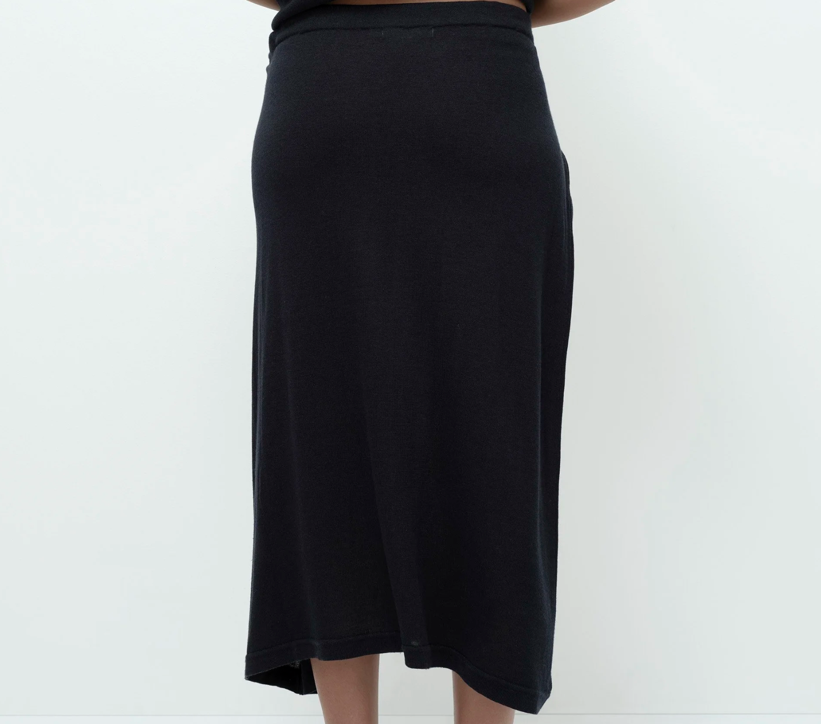 wrap knit skirt | navy