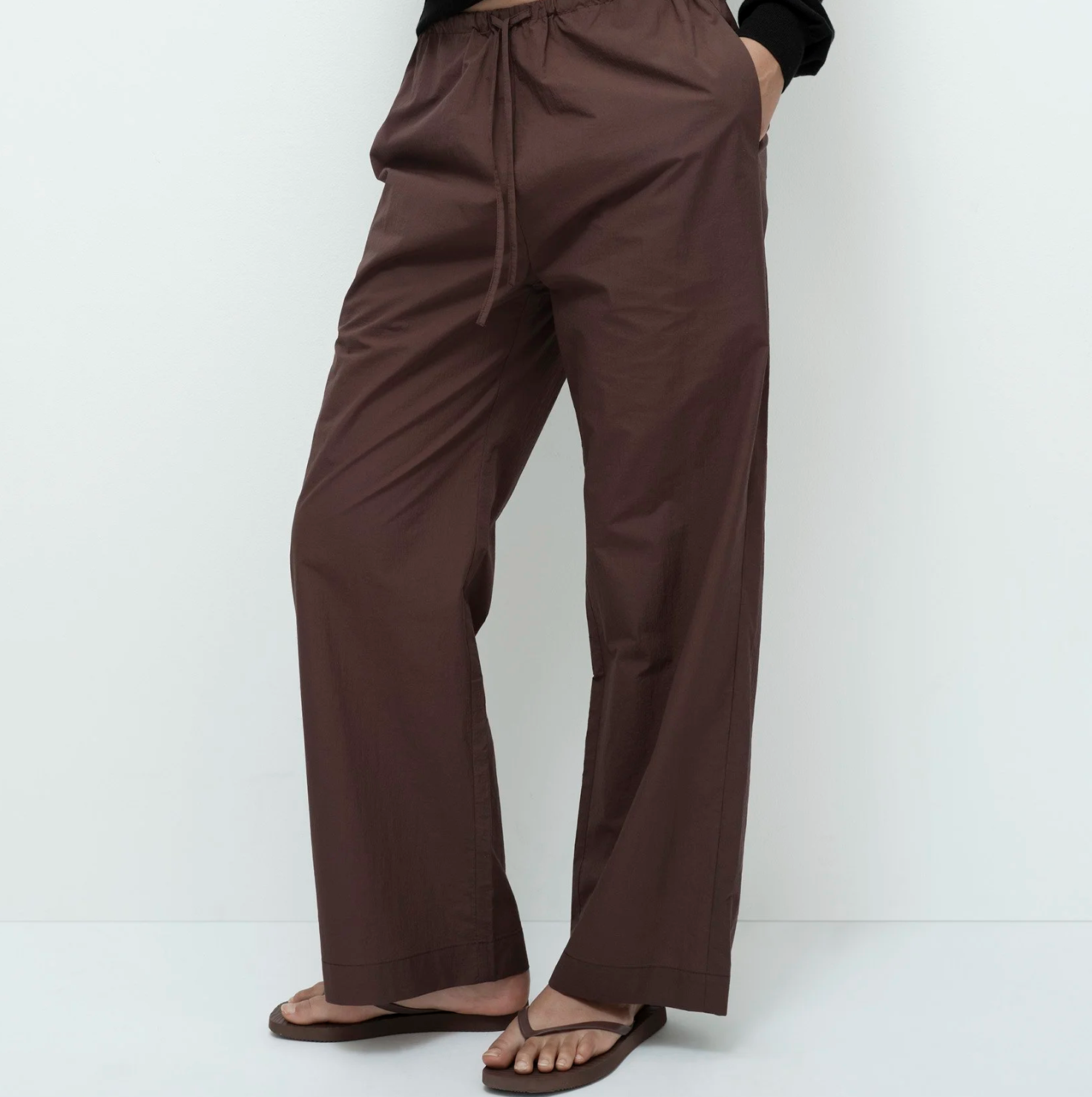 cotton drawstring pant | brown
