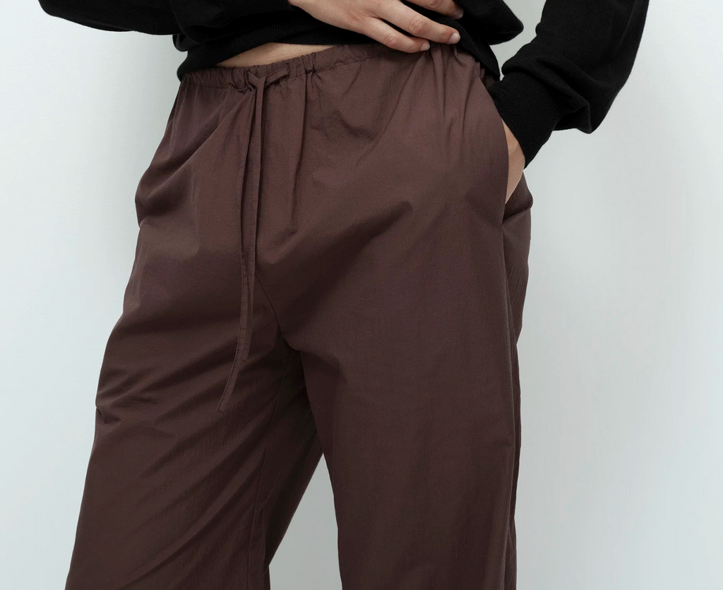 cotton drawstring pant | brown