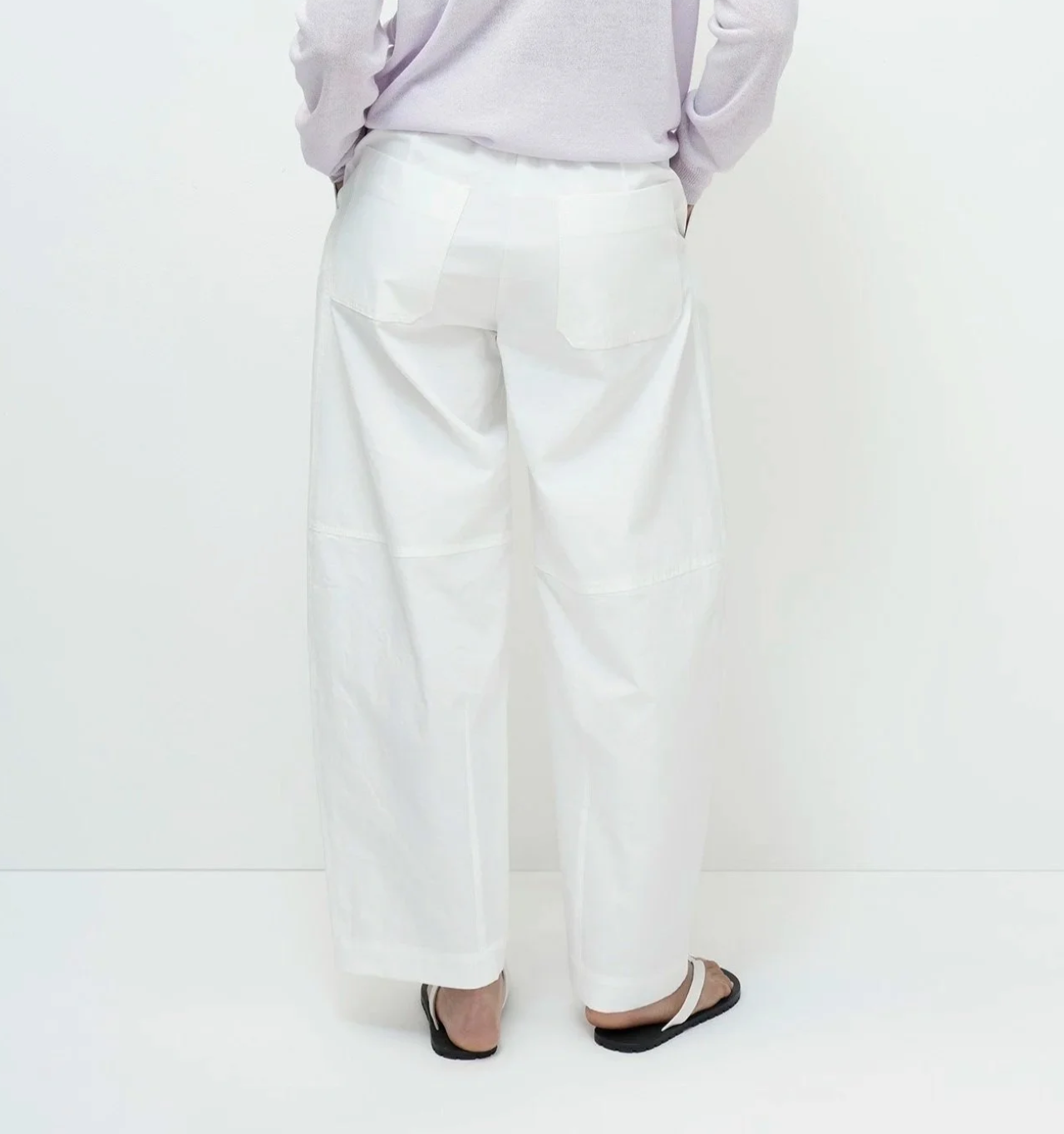 cotton barrel pant | white