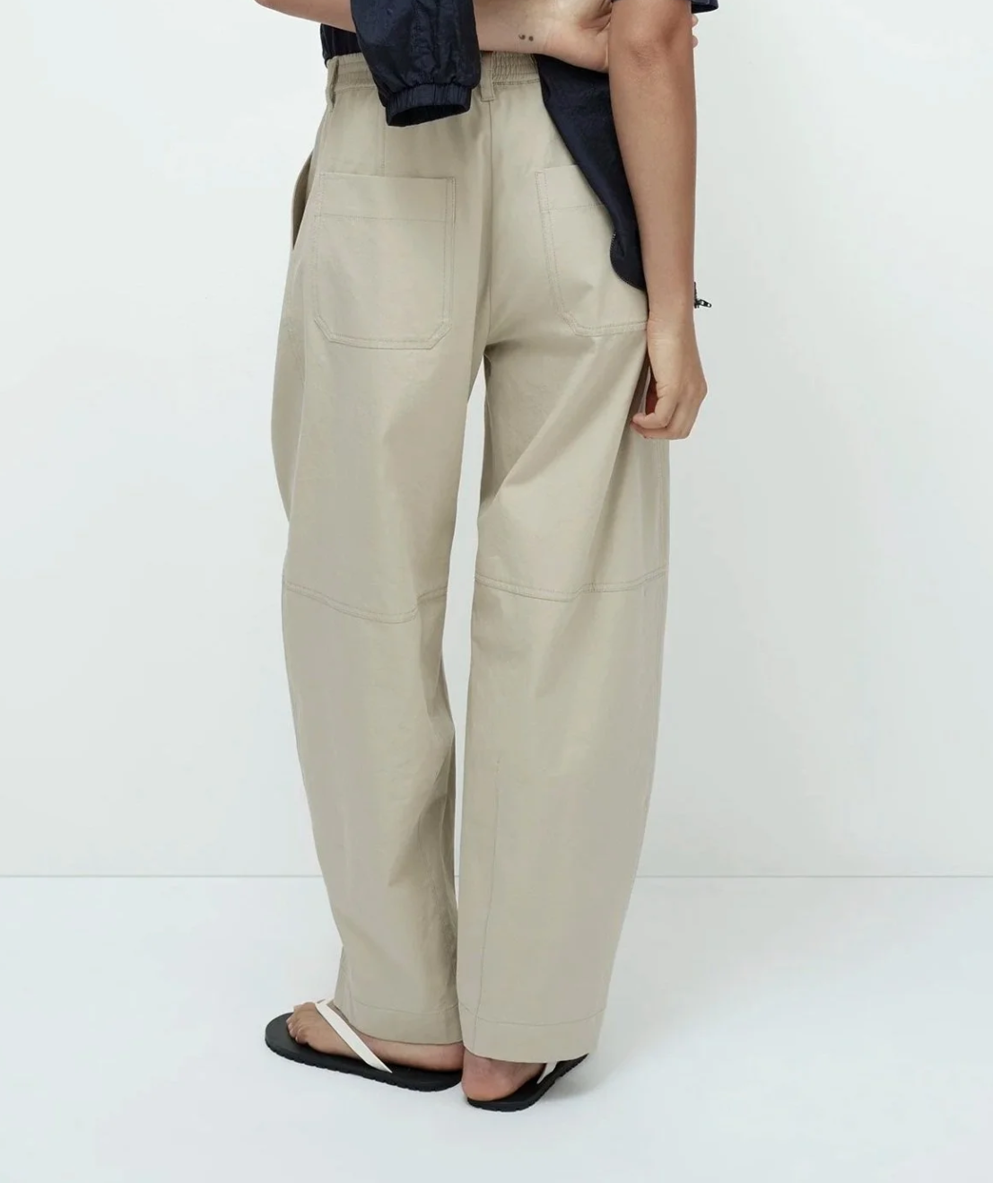 cotton barrel pant | beige