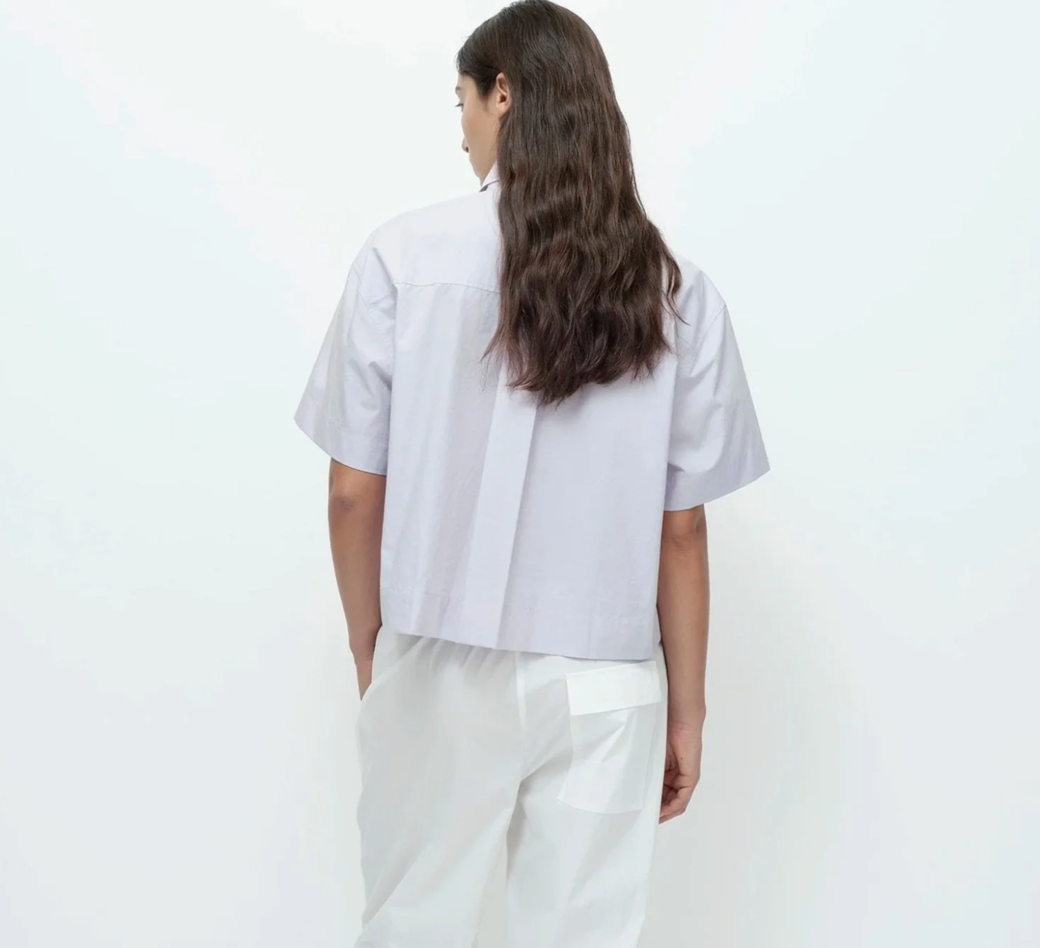 short sleeve cotton shirt | lavender