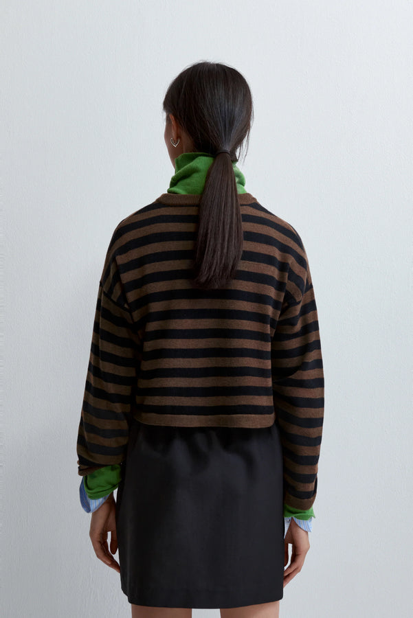 merino striped cardigan