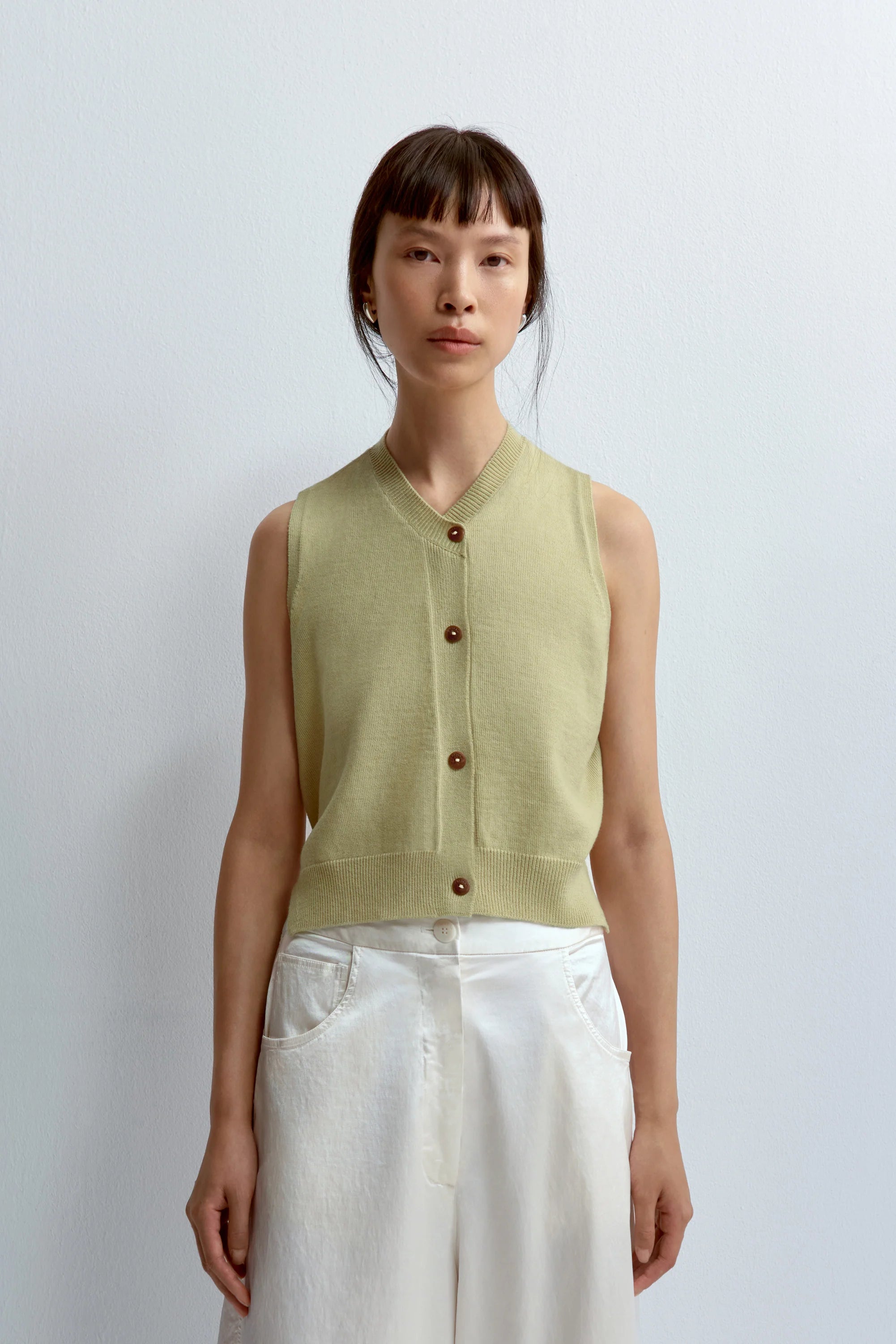 merino wool waistcoat butter