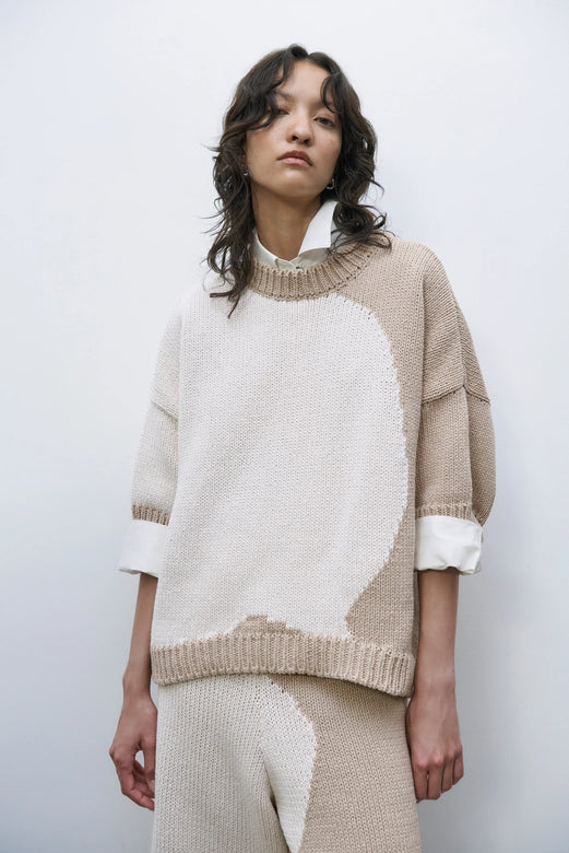 cotton sweater | bicolor