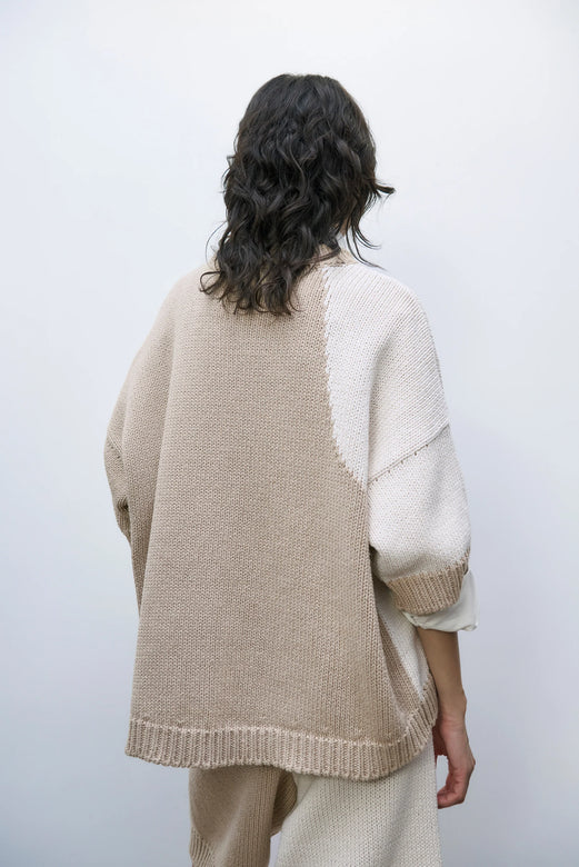 cotton sweater | bicolor