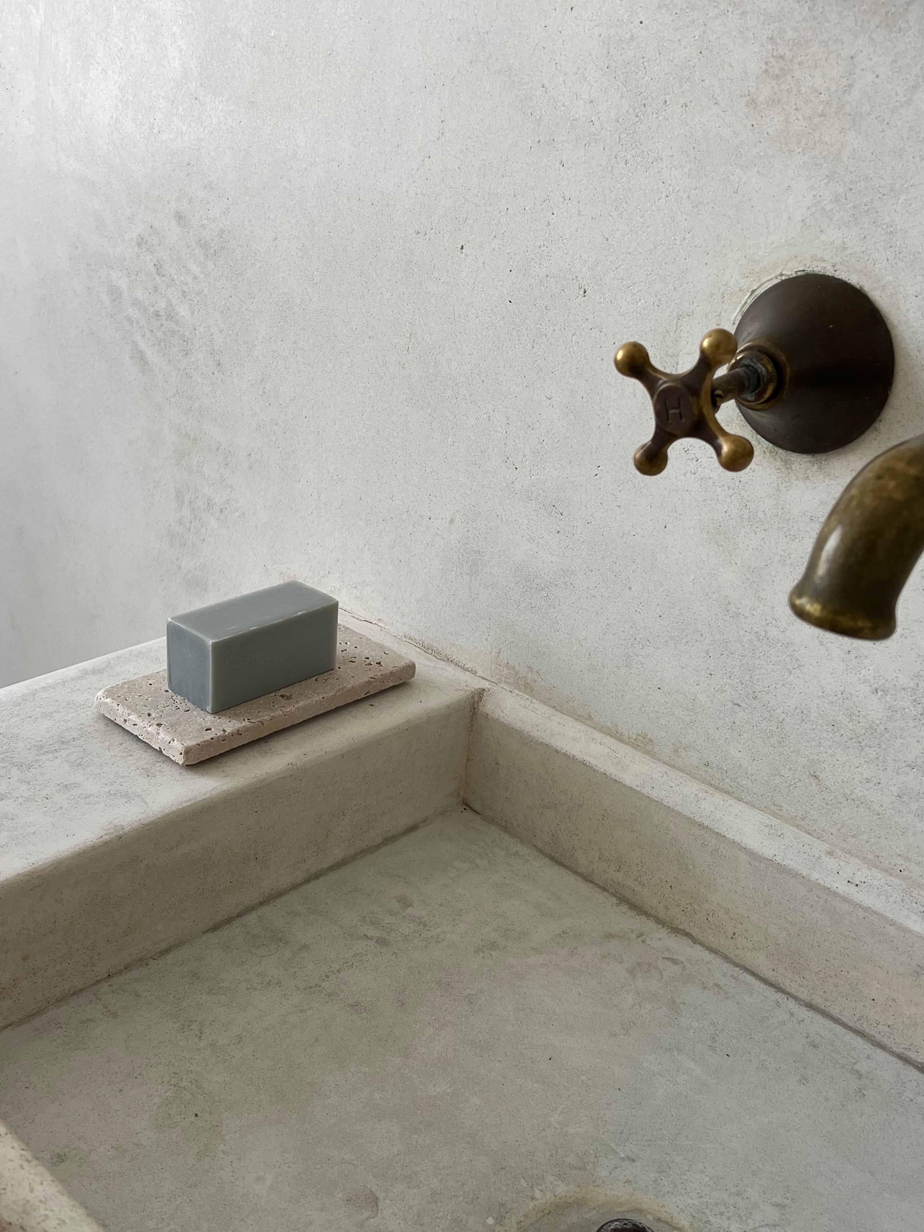 travertine soap dish