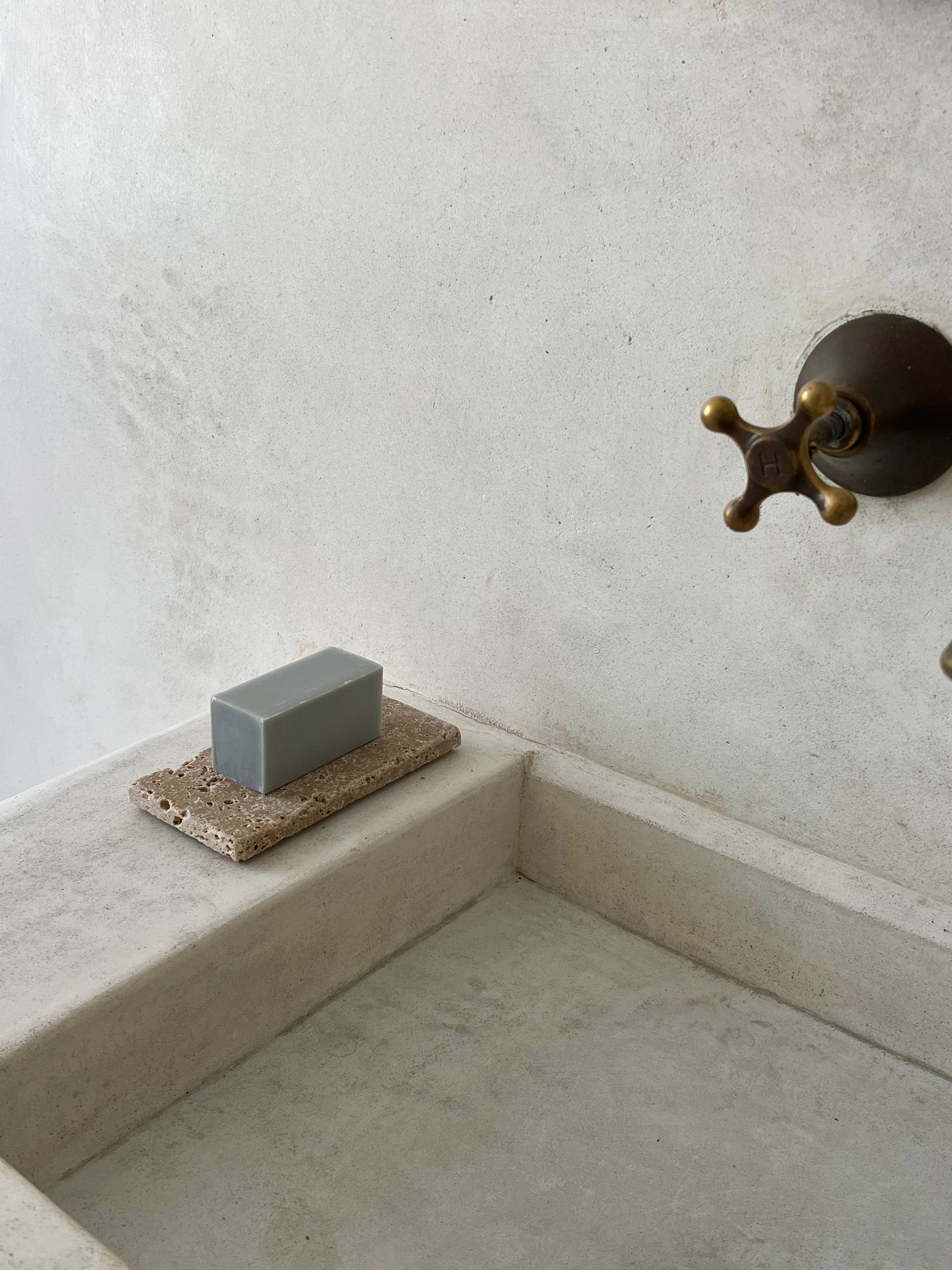 travertine soap dish