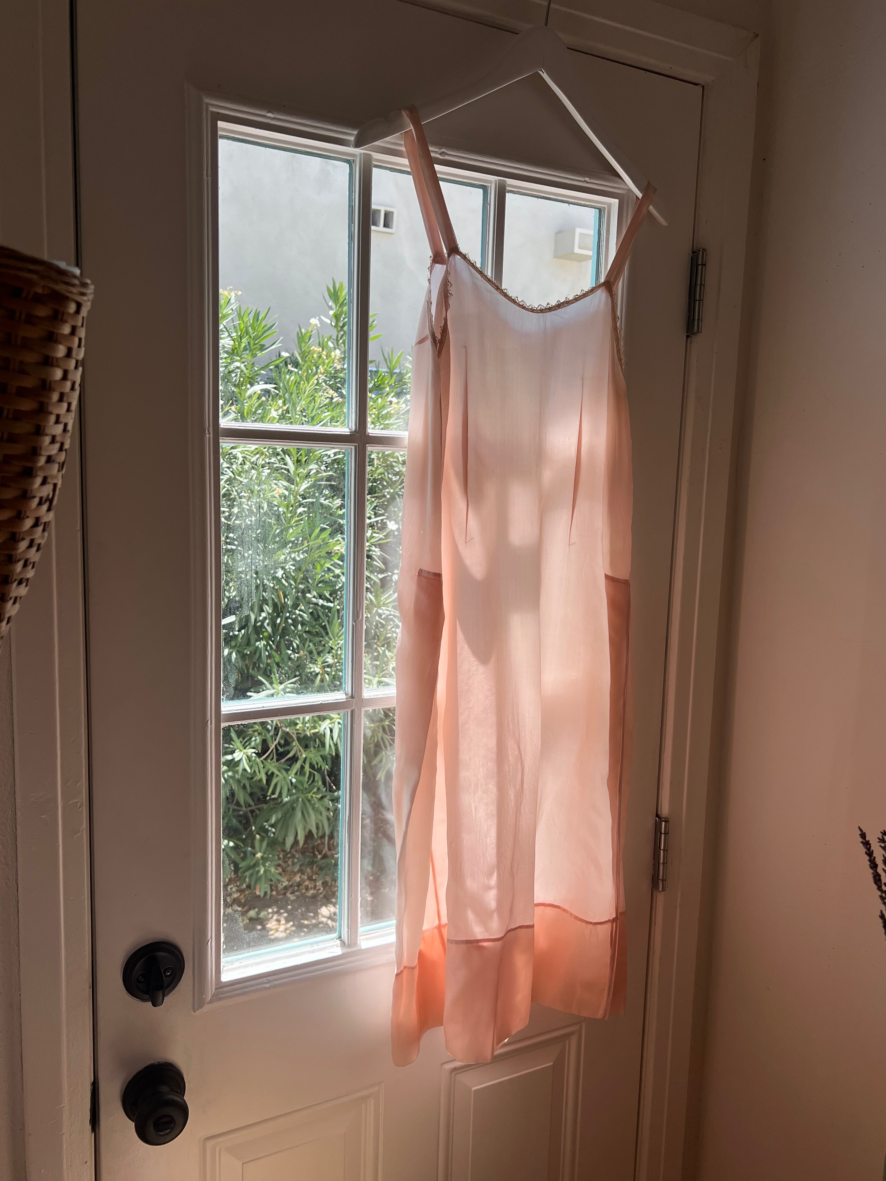 vintage pink silk slip