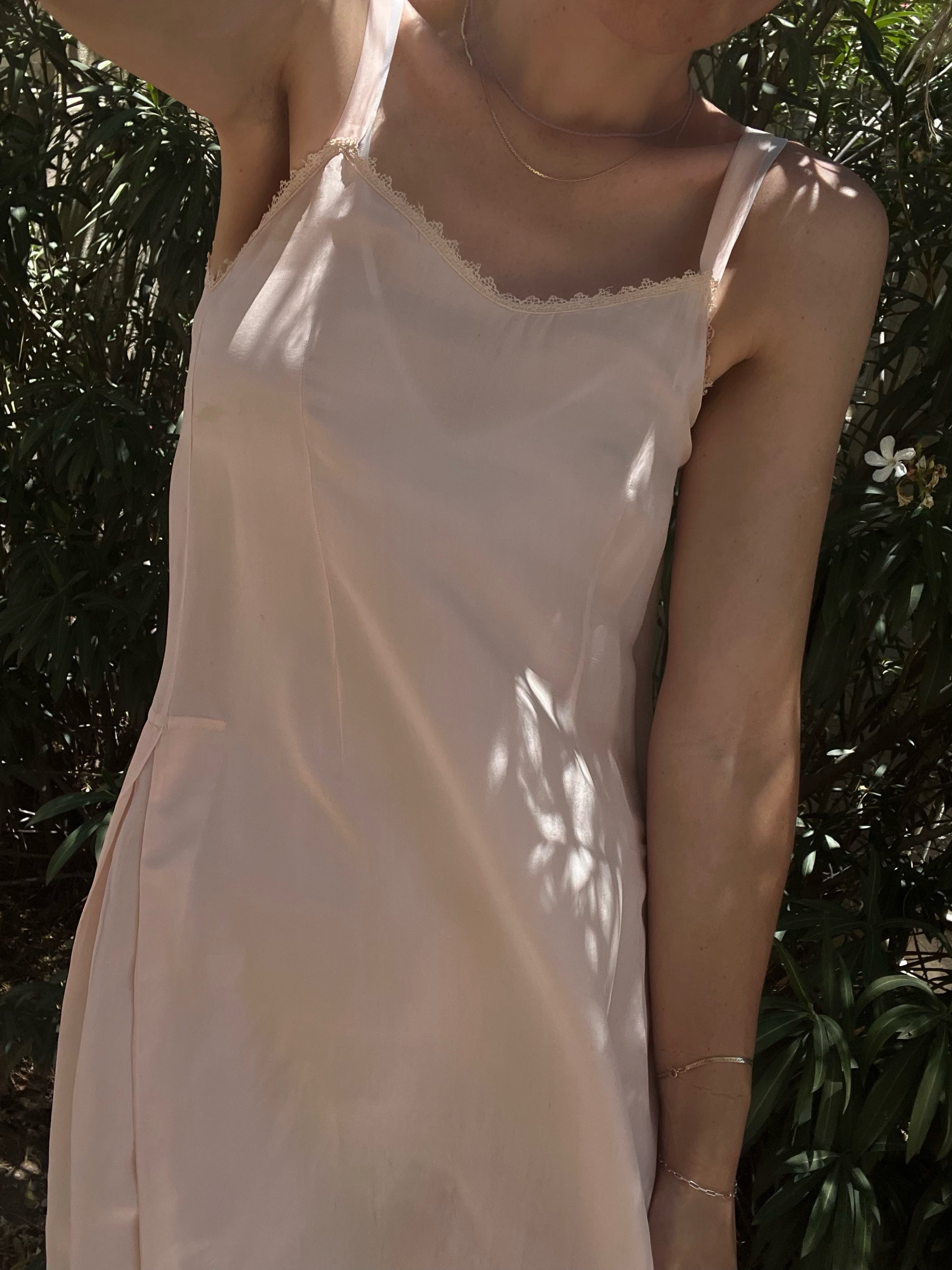 vintage pink silk slip