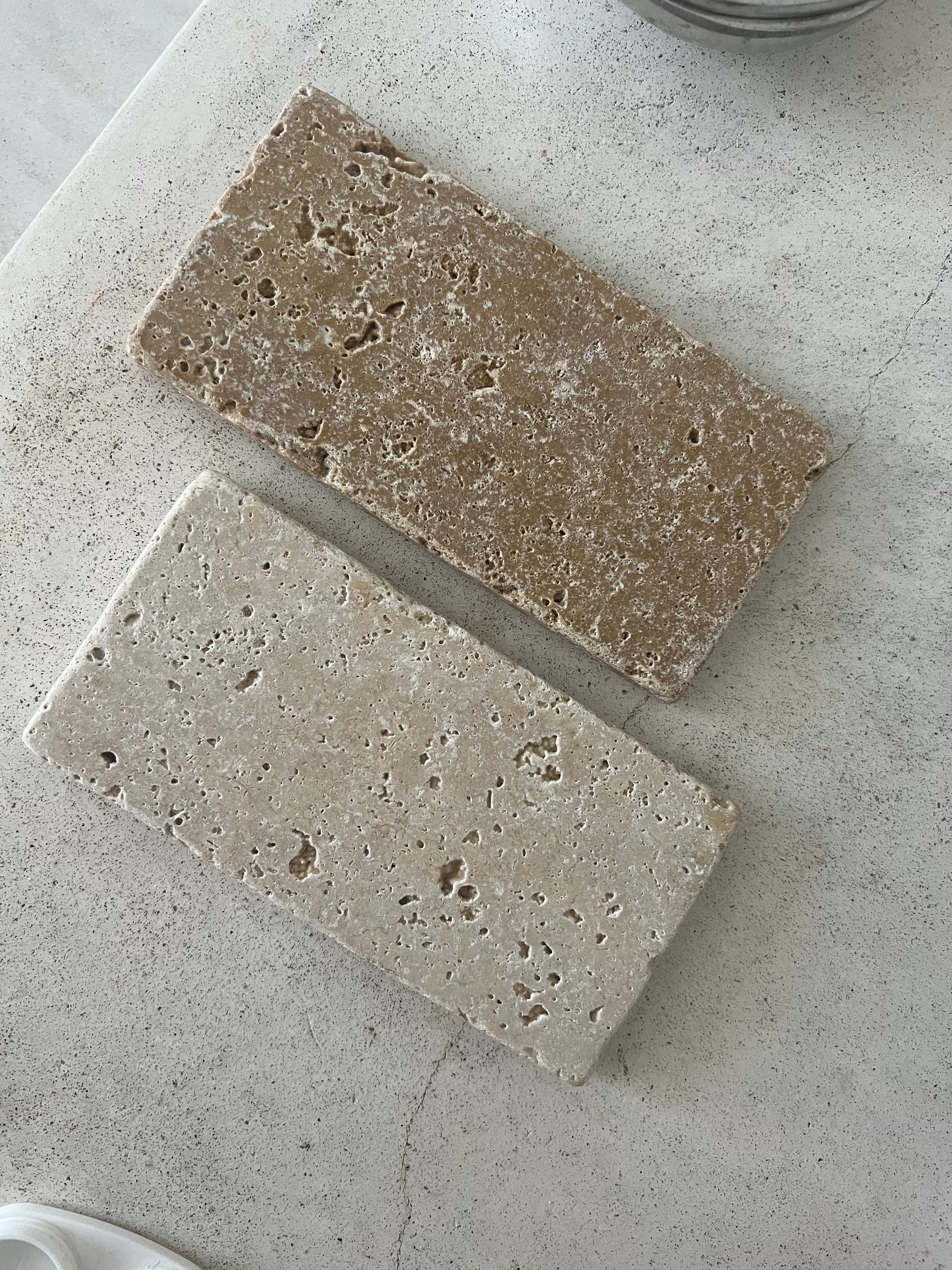 travertine soap dish