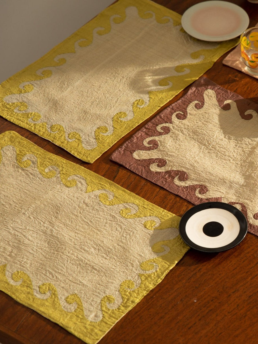 silk applique placemats