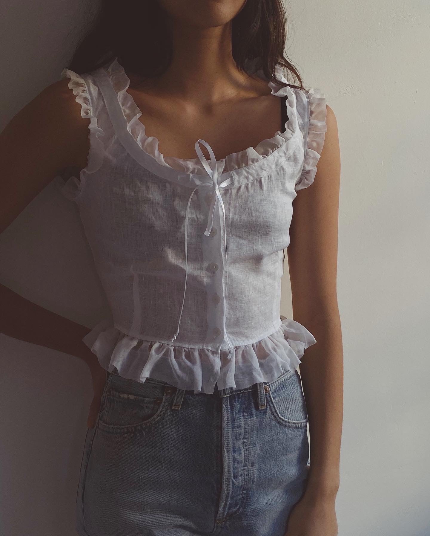 ruffle top | organza trim