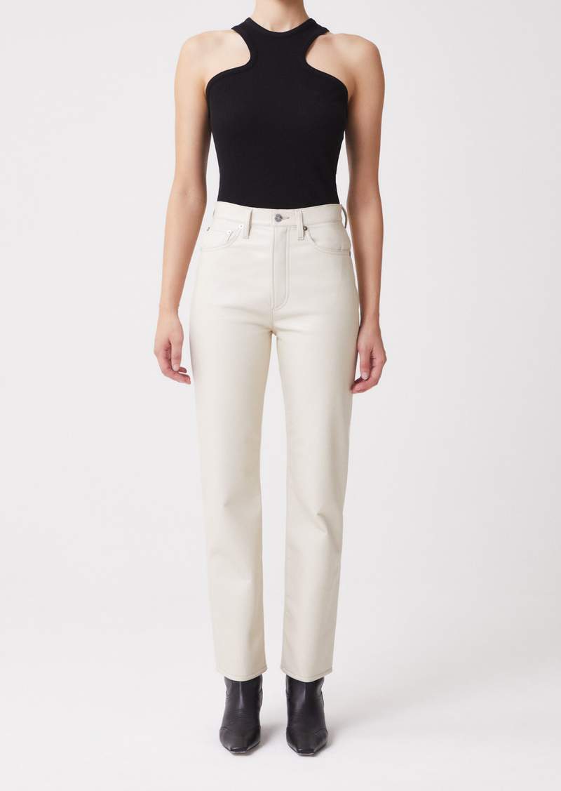 recycled leather 90's pinch waist | powder