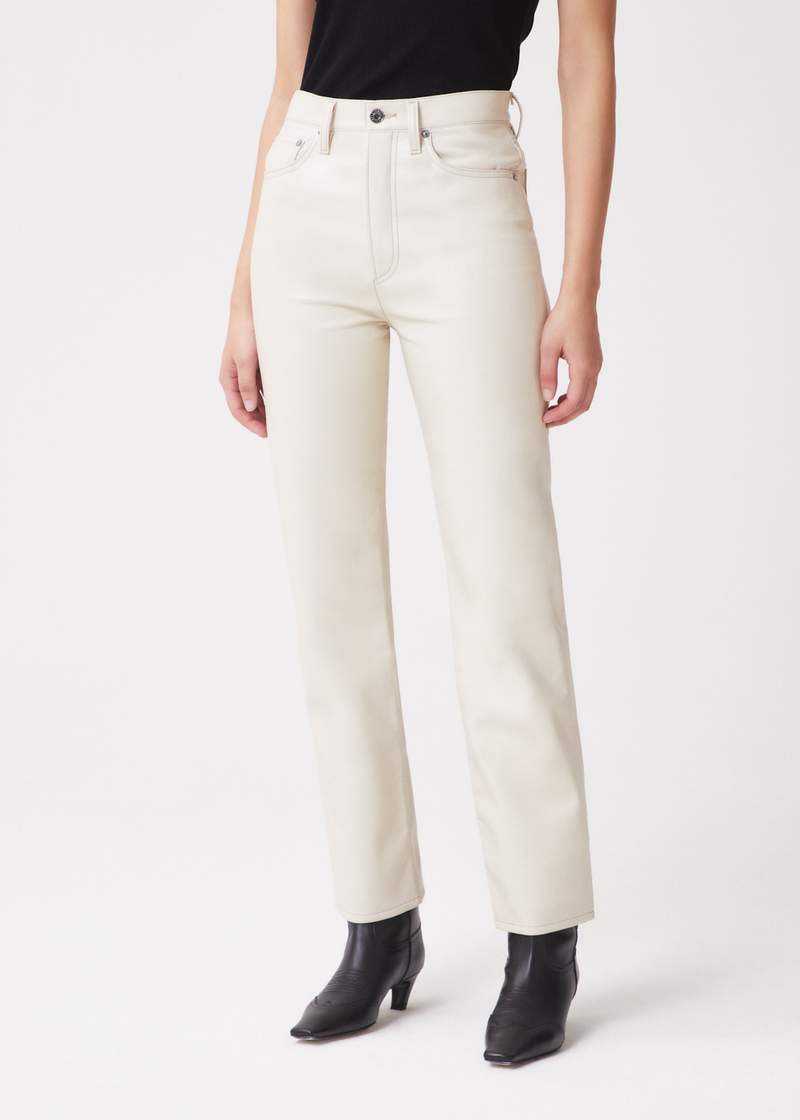 recycled leather 90's pinch waist | powder
