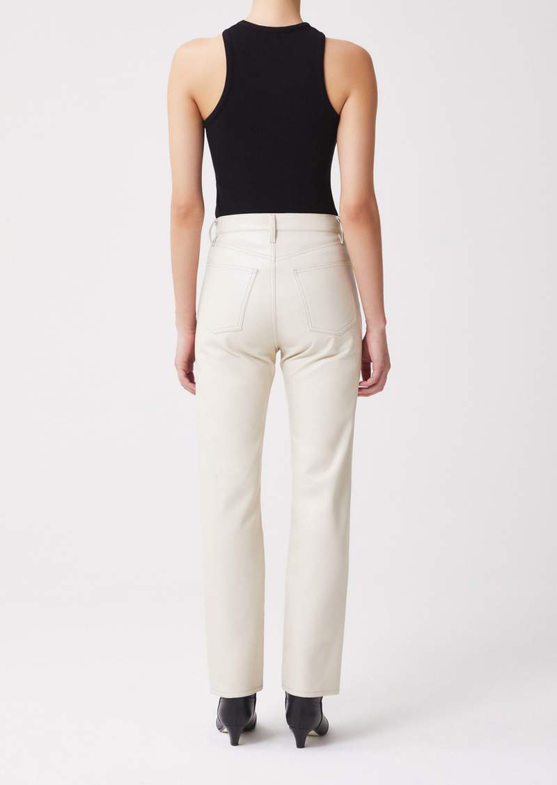 recycled leather 90's pinch waist | powder