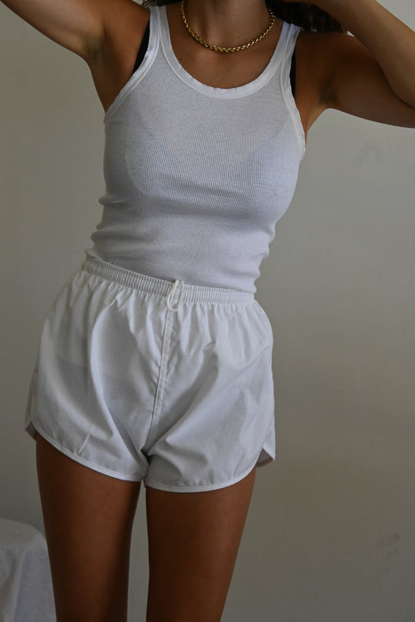 the french short | vintage white cotton short