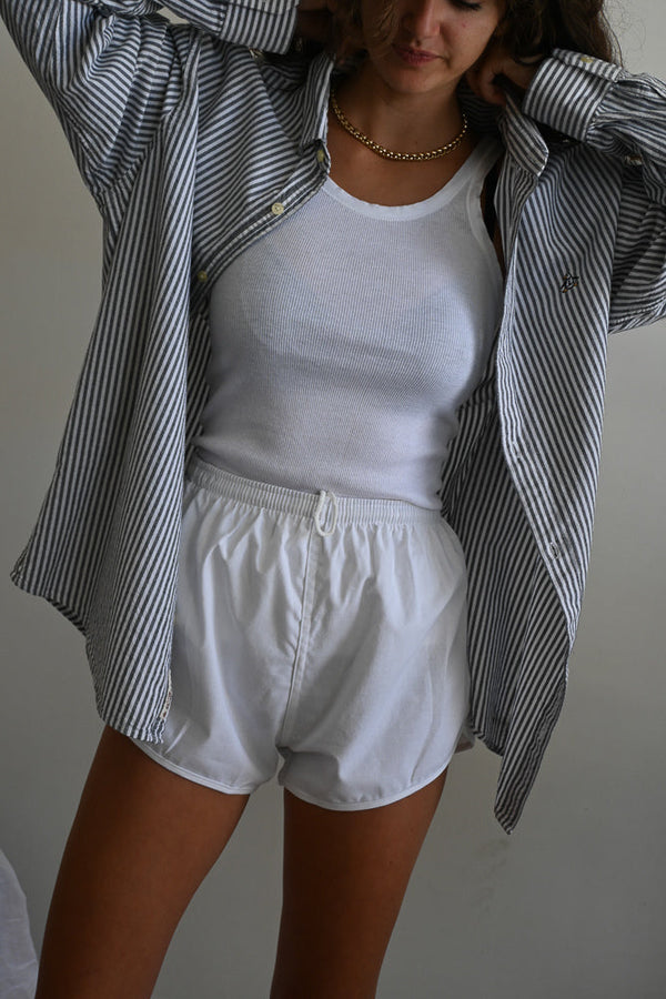 the french short | vintage white cotton short