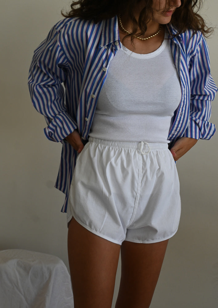 the french short | vintage white cotton short