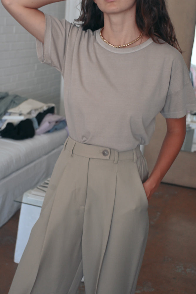 tailoring masculine pants | beige