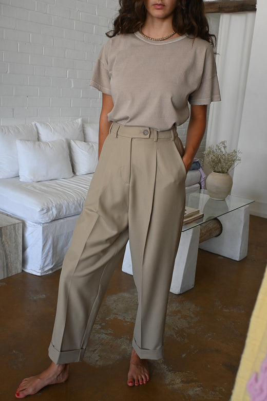 tailoring masculine pants | beige