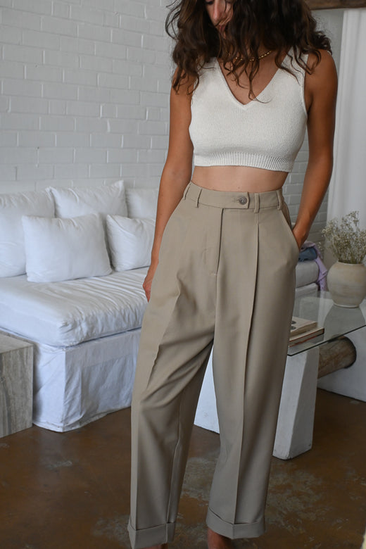 tailoring masculine pants | beige