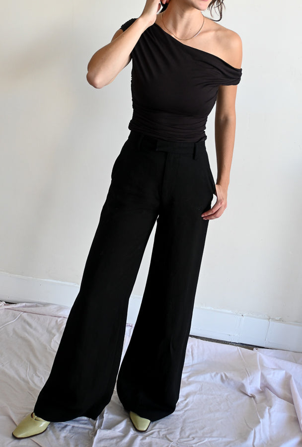 hilma asymmetric bodysuit | brownie