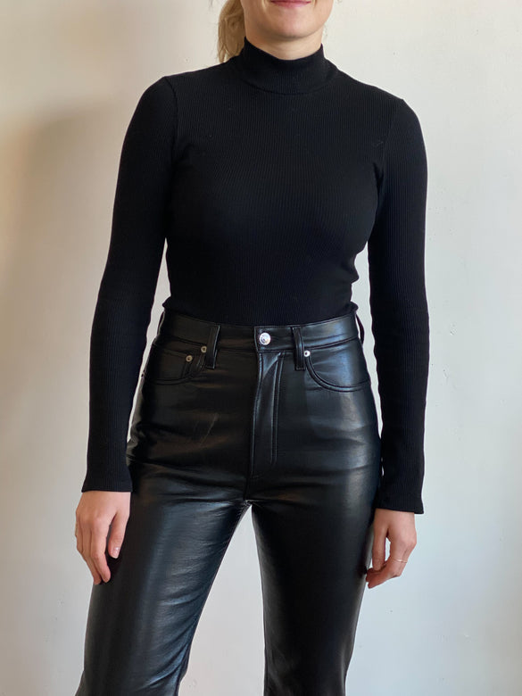 turtleneck ls bodysuit | black