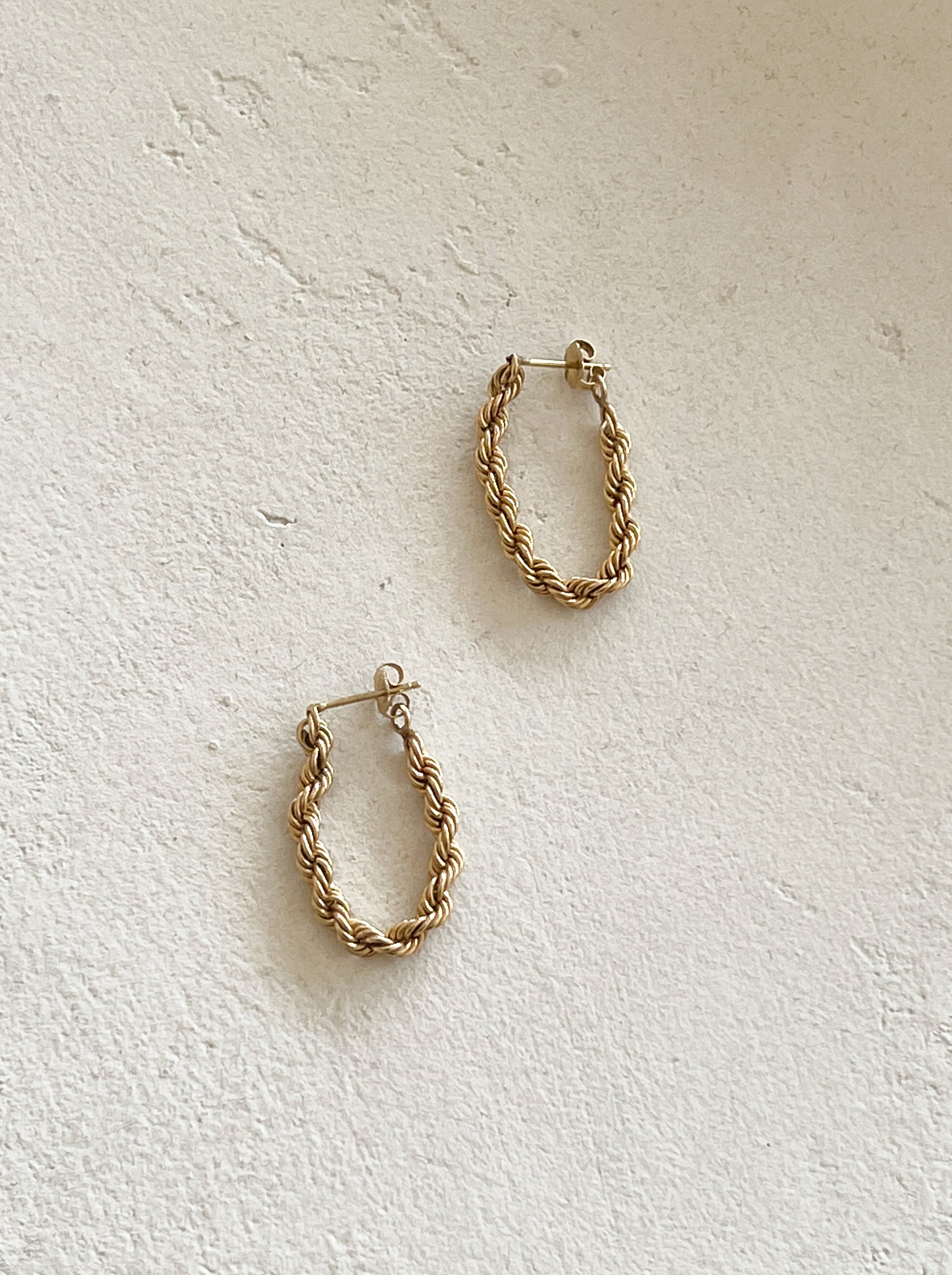 vintage rope chain hoops