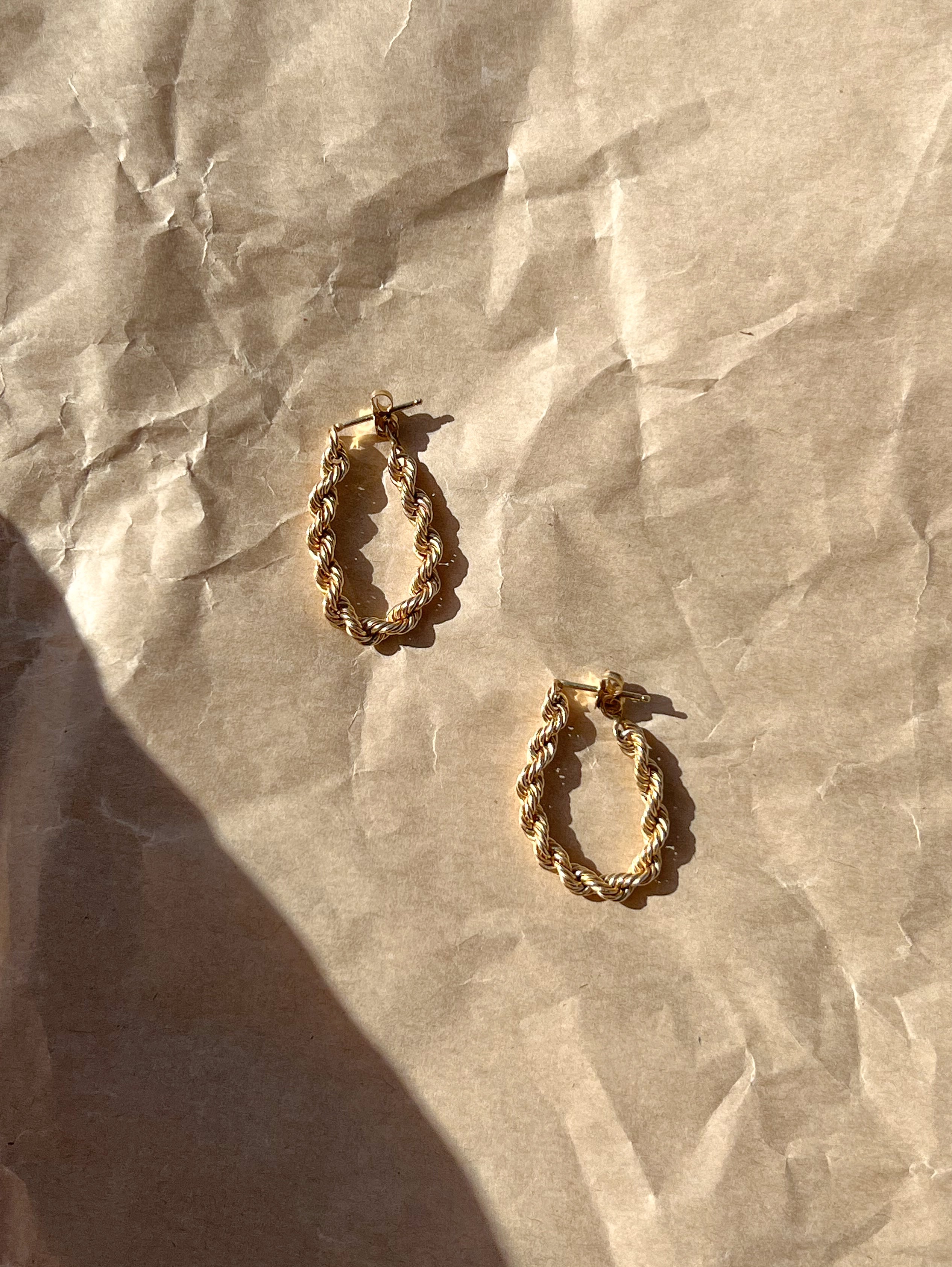 vintage rope chain hoops